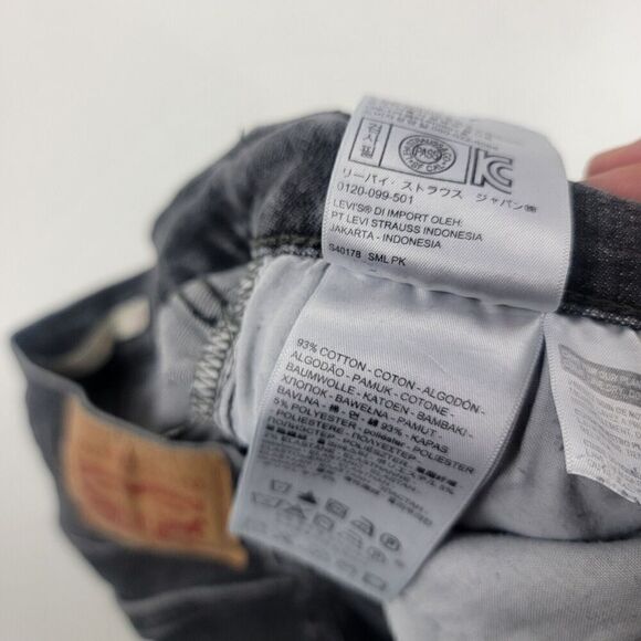 Levi's Wedgie Jeans Womens Skinny Fit Black Medium Wash Button Fly Sz 28 (28x25) - Picture 5 of 10